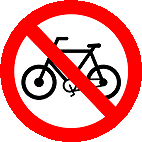 Placa de trânsito - R-12 - Proibido trânsito de bicicletas