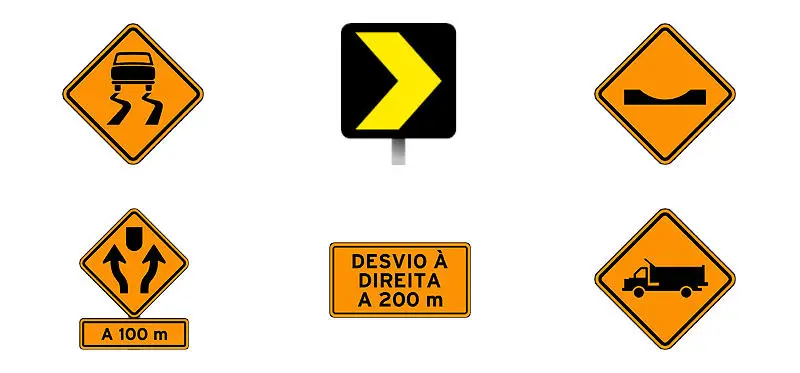 simulado detran placas de sinalização