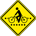 Passagem sinalizada de ciclistas Adverte ao condutor do veículo da existência, adiante, de faixa sinalizada para travessia de ciclistas.